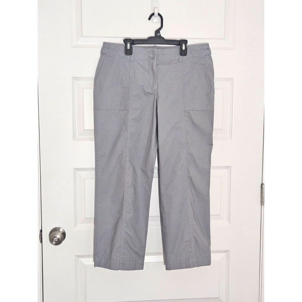 Talbots Cotton Chino Cropped Capri Pant Gray Sz 8